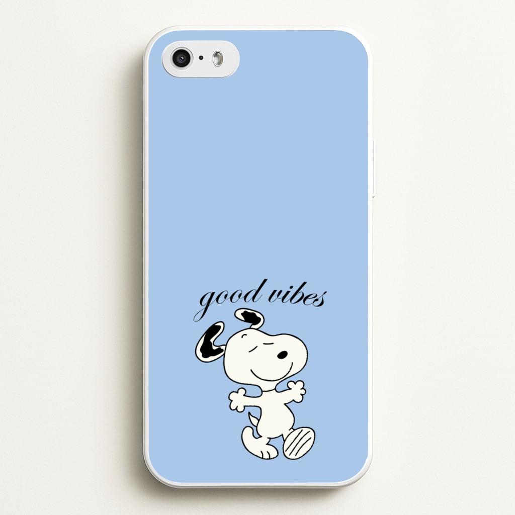 Good Vibes Cartoon Beagle - Snoopy Phone Case for iPhone 5 / 5s / SE 2016