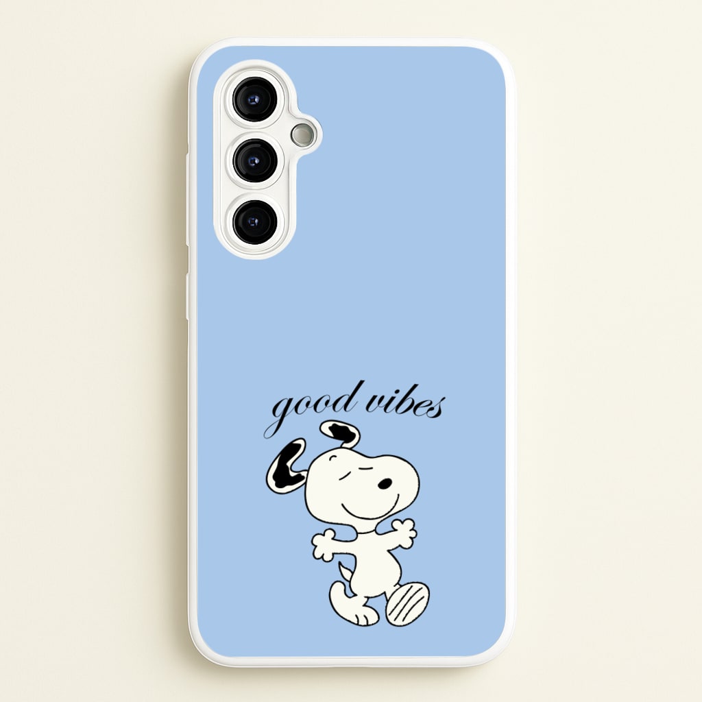 Good Vibes Cartoon Beagle - Snoopy Phone Case for Galaxy A54