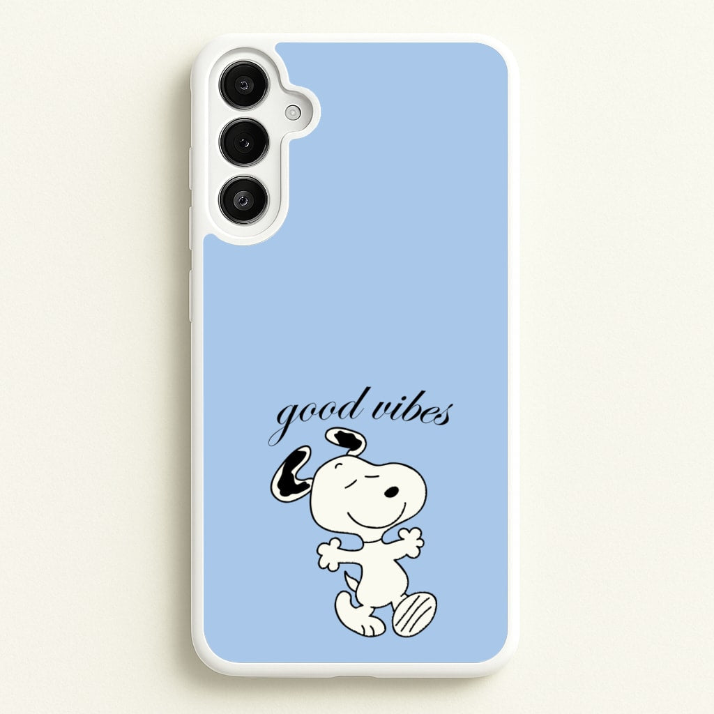 Good Vibes Cartoon Beagle - Snoopy Phone Case for Galaxy A34
