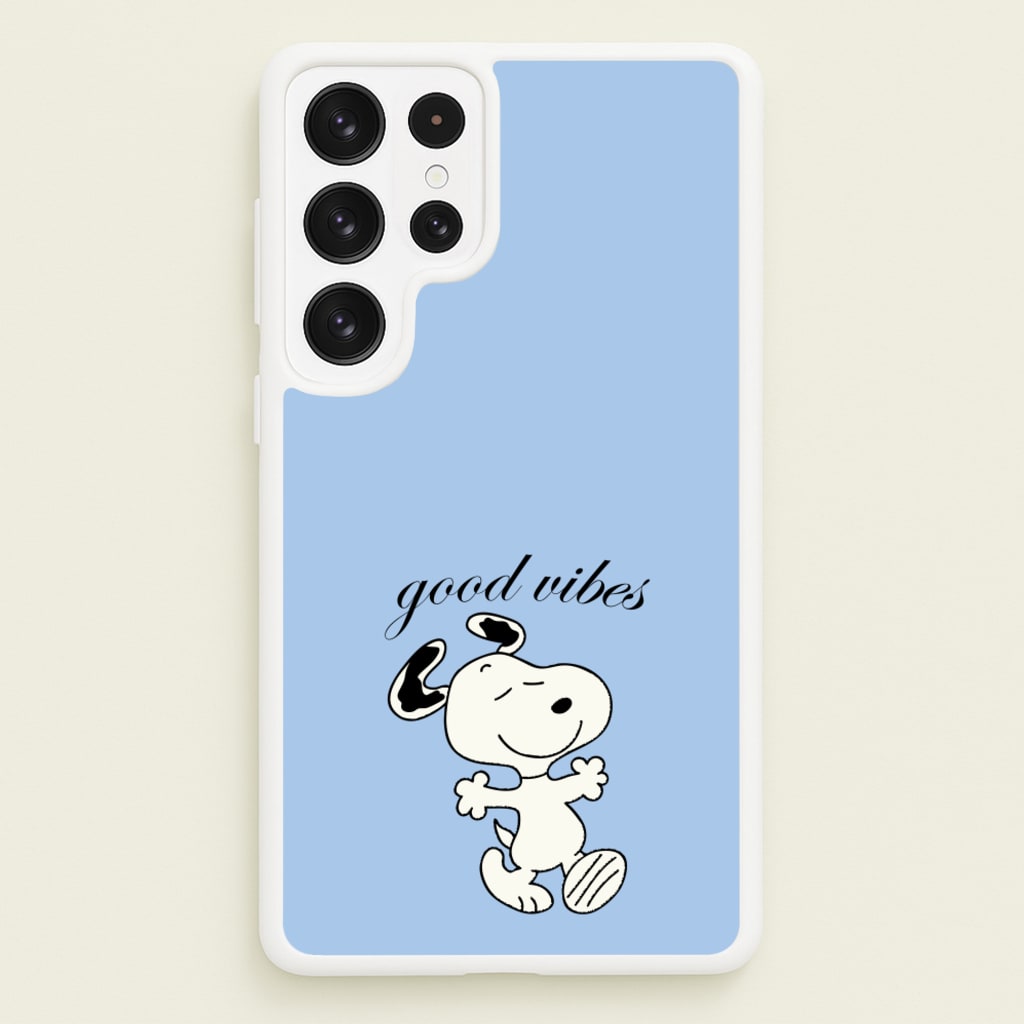 Good Vibes Cartoon Beagle - Snoopy Phone Case for Galaxy S22 Ultra