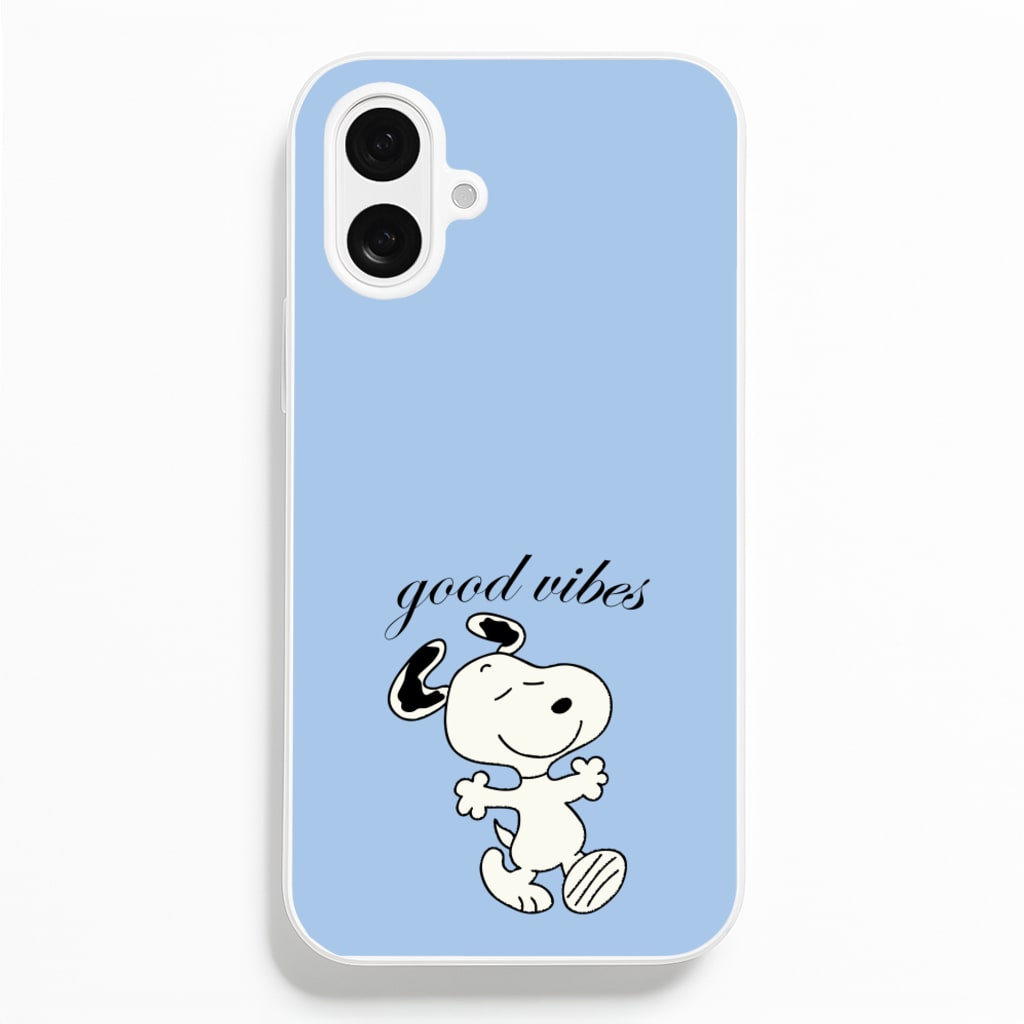 Good Vibes Cartoon Beagle - Snoopy Phone Case for iPhone 16 Plus