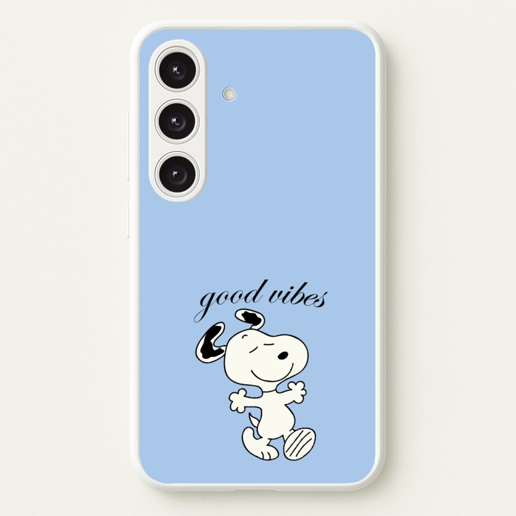 Good Vibes Cartoon Beagle - Snoopy Phone Case for Galaxy S25