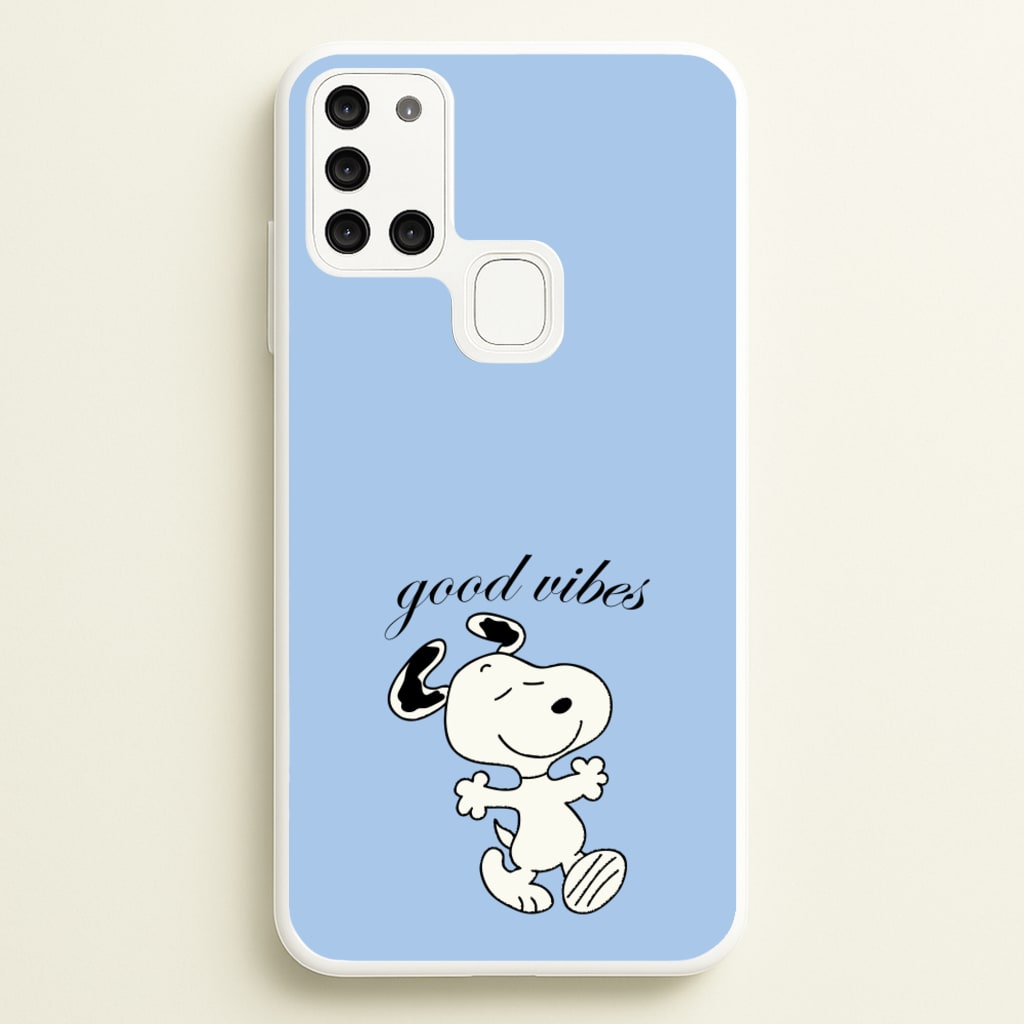 Good Vibes Cartoon Beagle - Snoopy Phone Case for Galaxy A21s
