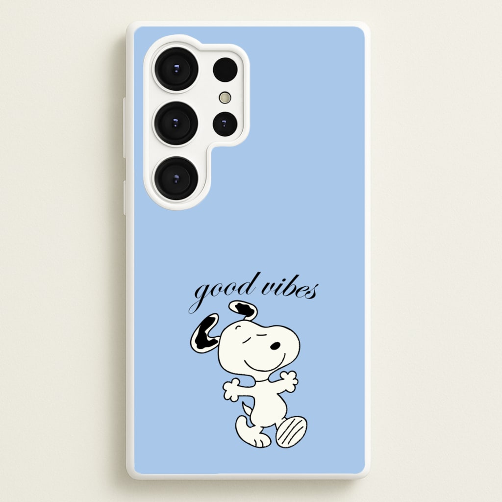 Good Vibes Cartoon Beagle - Snoopy Phone Case for Galaxy S25 Ultra