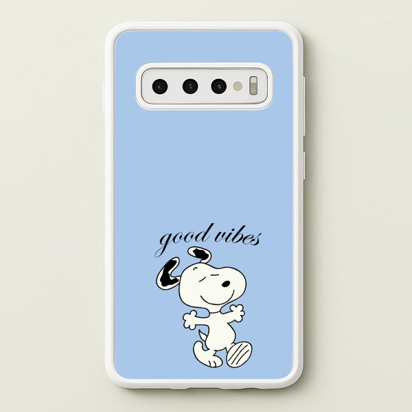 Good Vibes Cartoon Beagle - Snoopy Phone Case for Galaxy S10 Plus