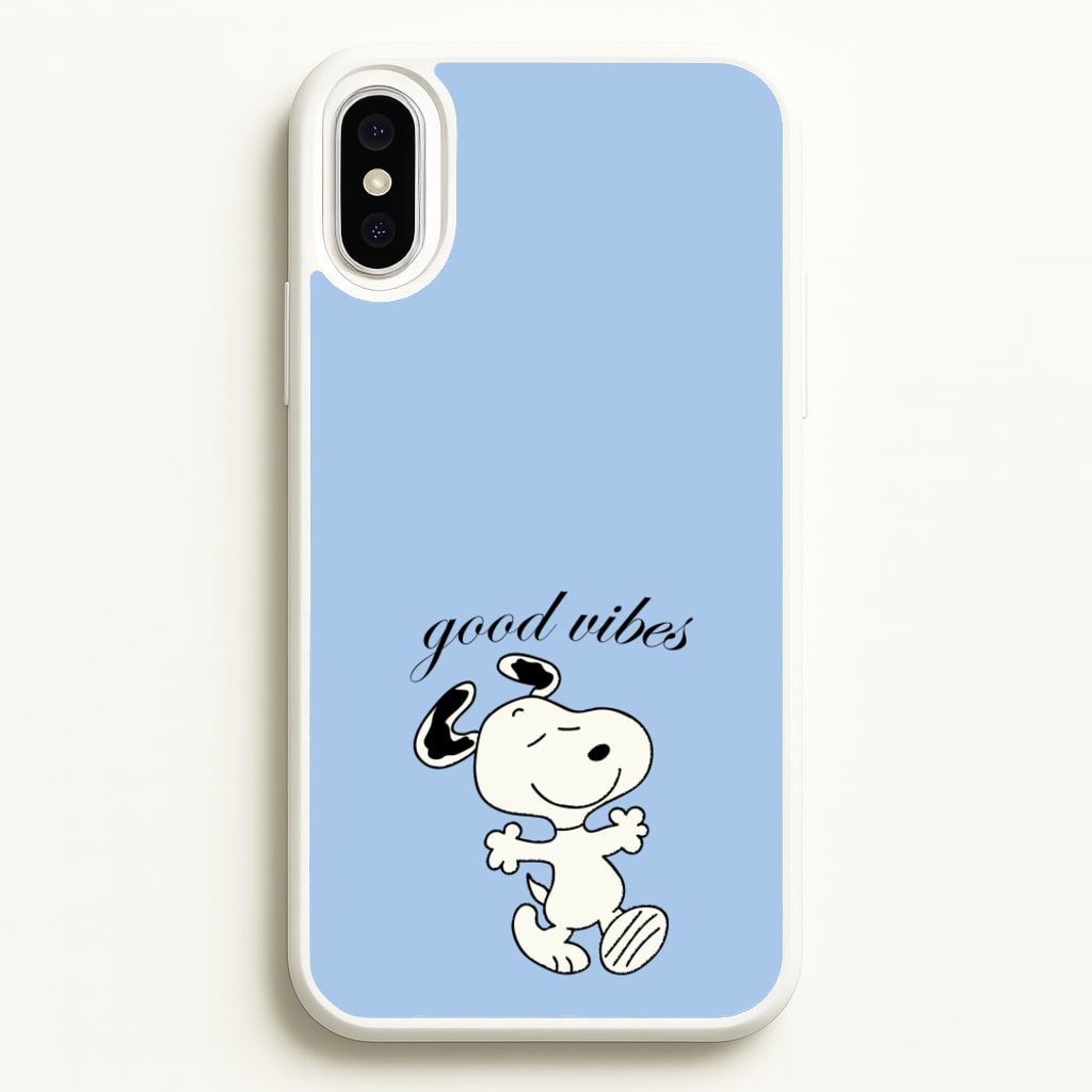 Good Vibes Cartoon Beagle - Snoopy Phone Case for iPhone XS Max