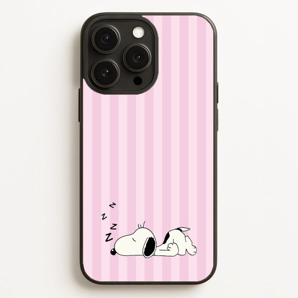 Pastel Stripes Cartoon Beagle - Snoopy Phone Case for iPhone 16 Pro Max