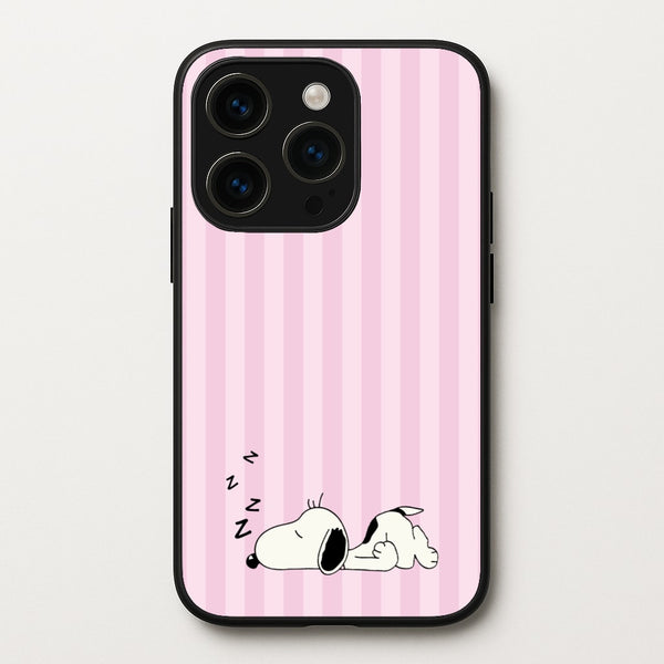 Pastel Stripes Cartoon Beagle - Snoopy Phone Case for iPhone 14 Pro Max