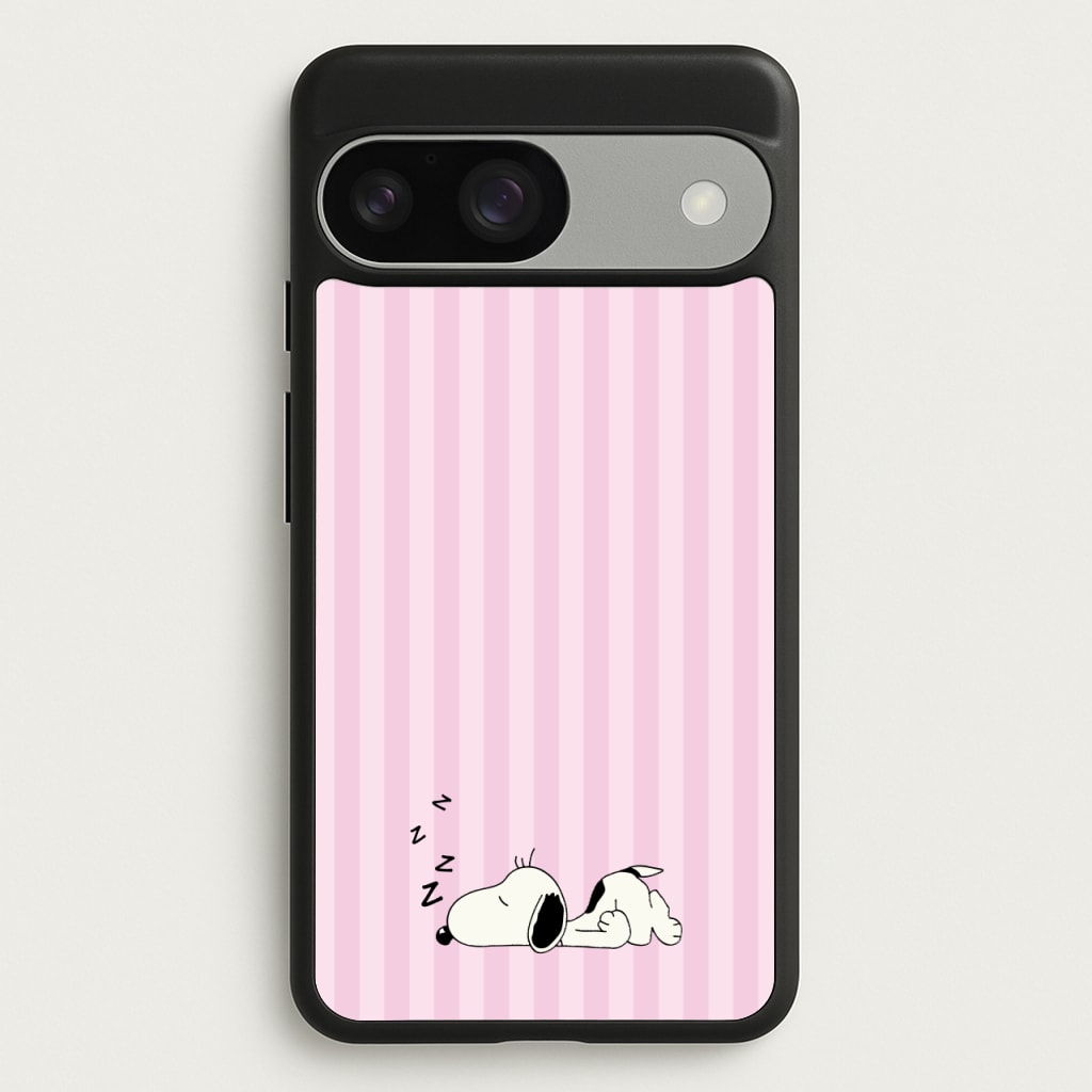Pastel Stripes Cartoon Beagle - Snoopy Phone Case for Google Pixel 9 / 9 Pro