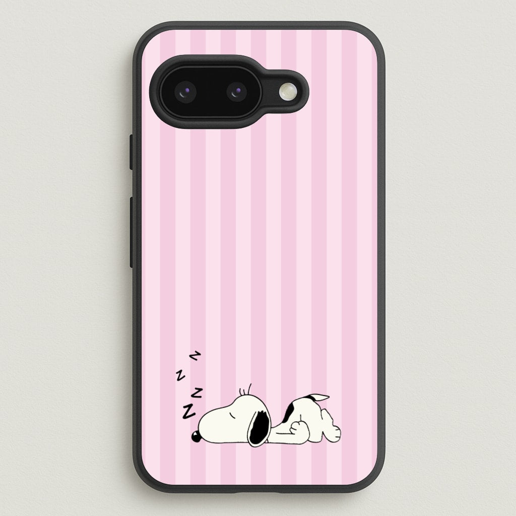 Pastel Stripes Cartoon Beagle - Snoopy Phone Case for Google Pixel 9a