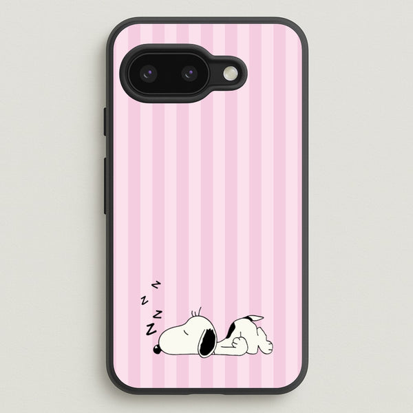 Pastel Stripes Cartoon Beagle - Snoopy Phone Case for Google Pixel 9a