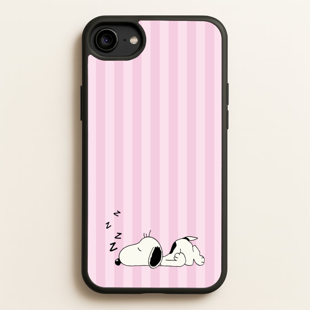Pastel Stripes Cartoon Beagle - Snoopy Phone Case for iPhone 6 / 7 / 8 / SE