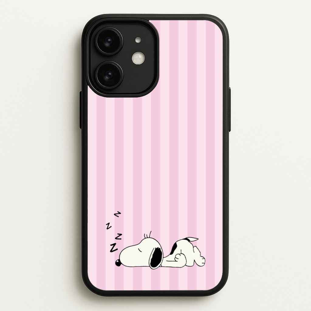 Pastel Stripes Cartoon Beagle - Snoopy Phone Case for iPhone 11