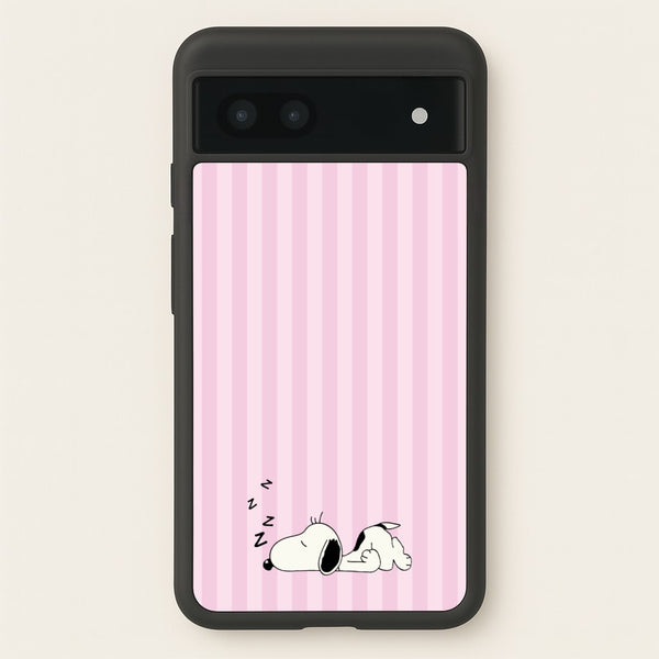Pastel Stripes Cartoon Beagle - Snoopy Phone Case for Google Pixel 7a