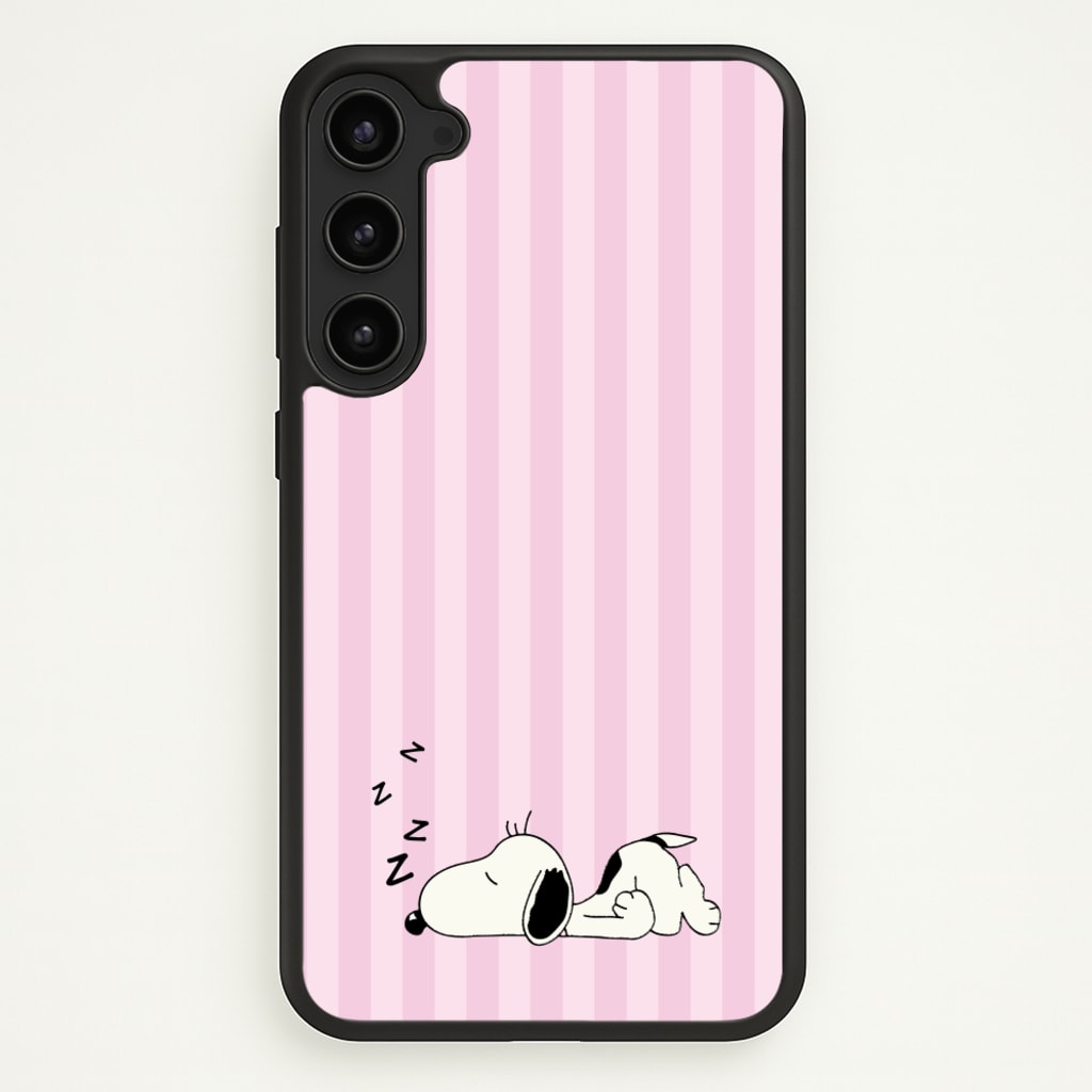 Pastel Stripes Cartoon Beagle - Snoopy Phone Case for Galaxy S23