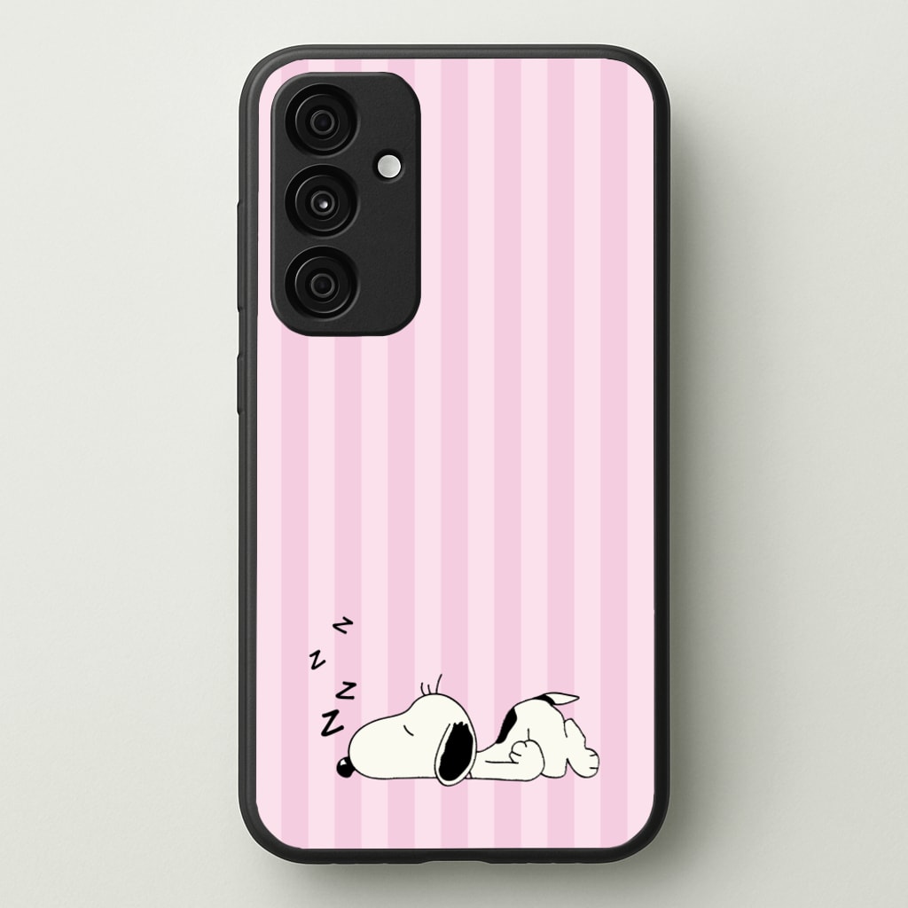 Pastel Stripes Cartoon Beagle - Snoopy Phone Case for Galaxy A55