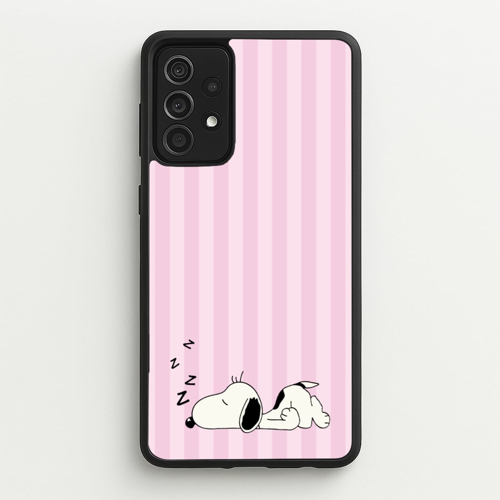 Pastel Stripes Cartoon Beagle - Snoopy Phone Case for Galaxy A52 / A52s