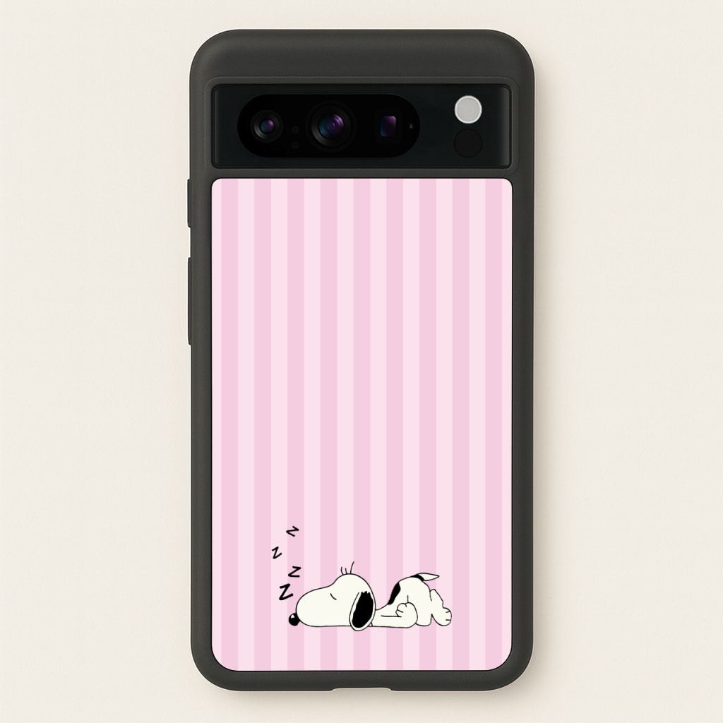 Pastel Stripes Cartoon Beagle - Snoopy Phone Case for Google Pixel 8 Pro