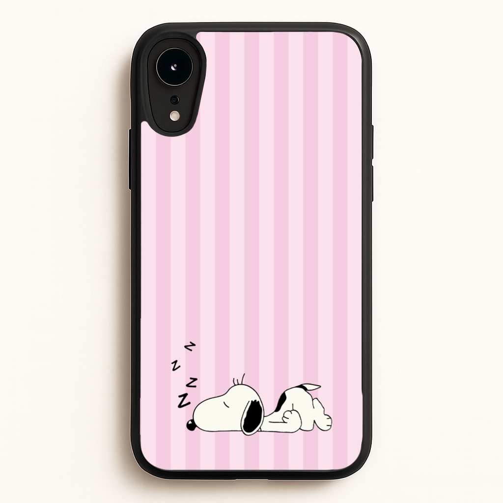 Pastel Stripes Cartoon Beagle - Snoopy Phone Case for iPhone XR