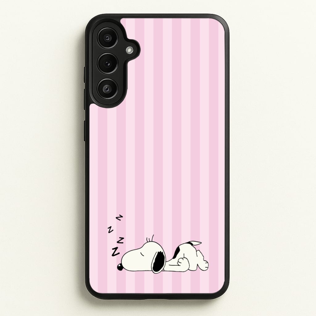 Pastel Stripes Cartoon Beagle - Snoopy Phone Case for Galaxy A34
