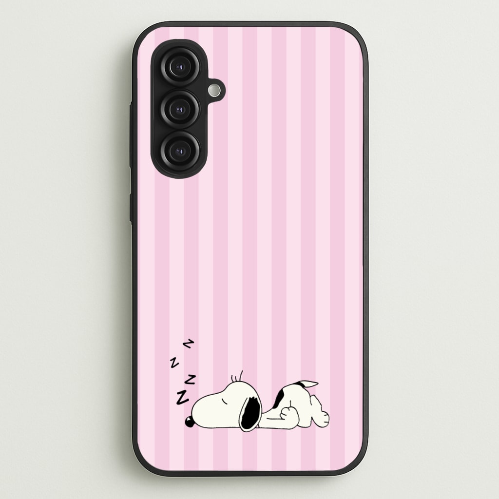 Pastel Stripes Cartoon Beagle - Snoopy Phone Case for Galaxy S23FE