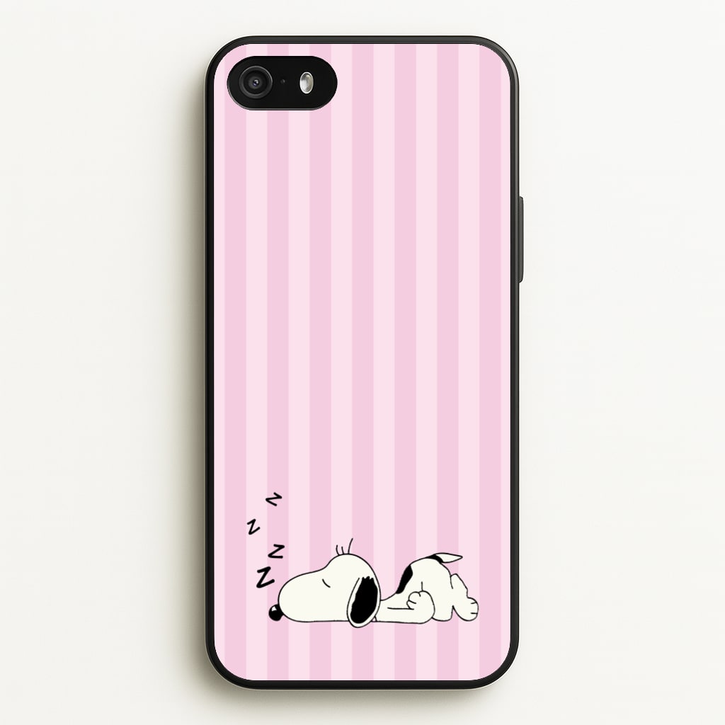 Pastel Stripes Cartoon Beagle - Snoopy Phone Case for iPhone 5 / 5s / SE 2016