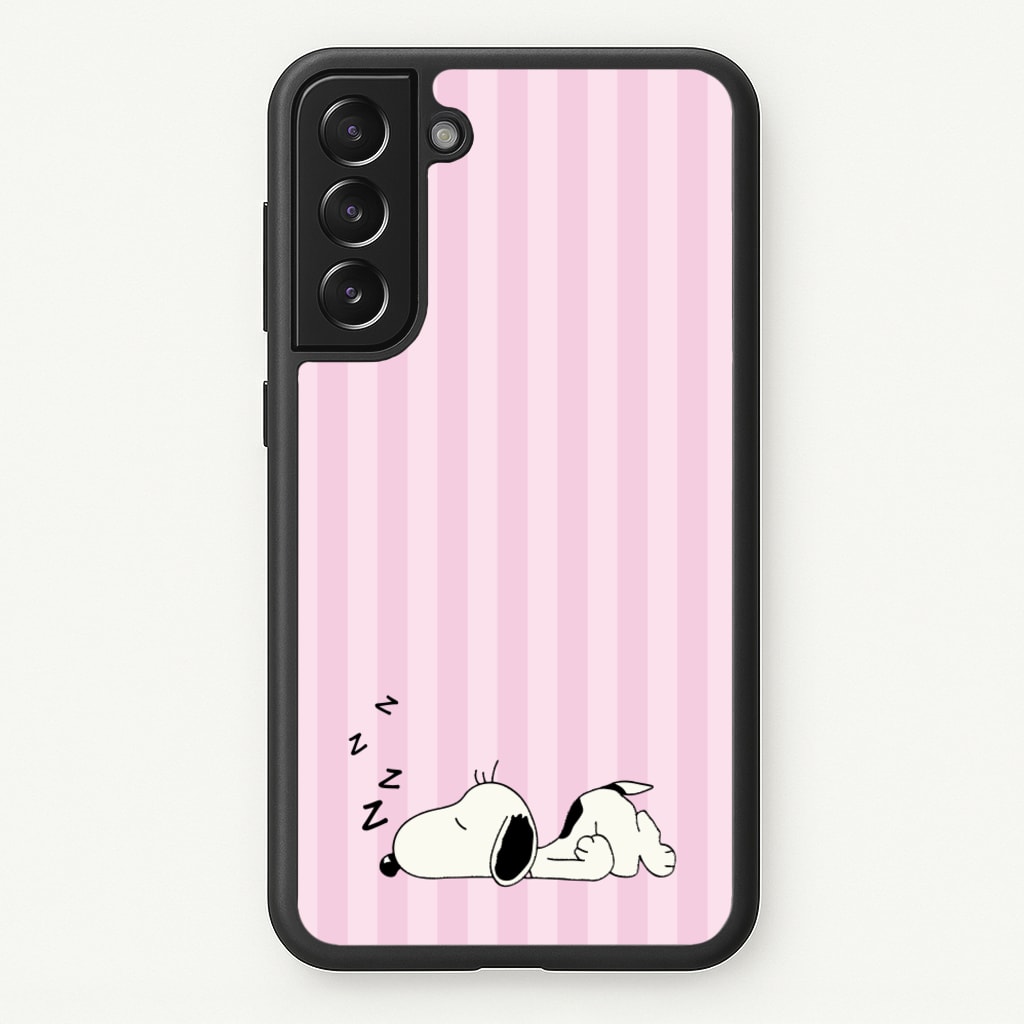 Pastel Stripes Cartoon Beagle - Snoopy Phone Case for Galaxy S21FE