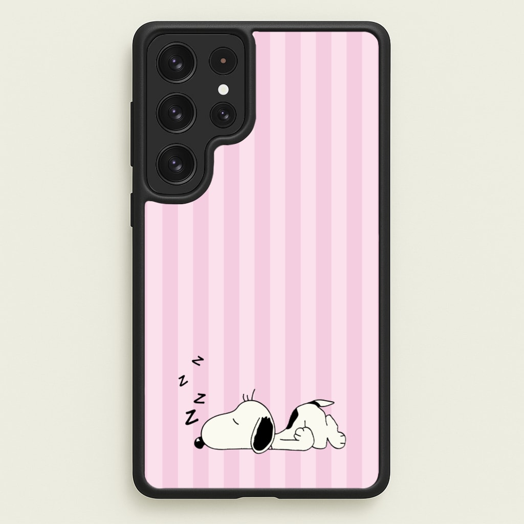 Pastel Stripes Cartoon Beagle - Snoopy Phone Case for Galaxy S22 Ultra