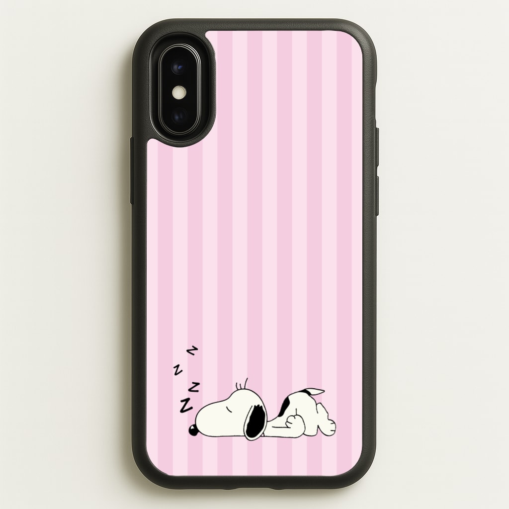Pastel Stripes Cartoon Beagle - Snoopy Phone Case for iPhone X / XS