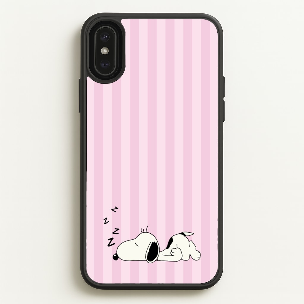 Pastel Stripes Cartoon Beagle - Snoopy Phone Case for iPhone XS Max