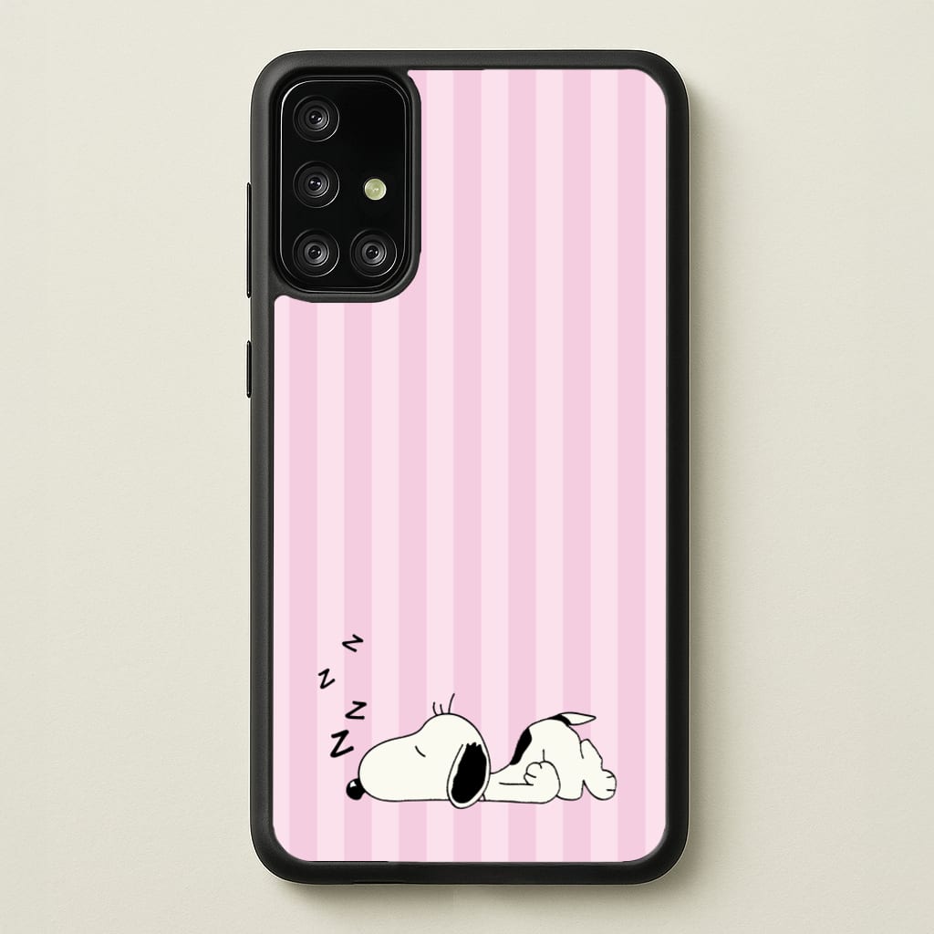 Pastel Stripes Cartoon Beagle - Snoopy Phone Case for Galaxy A71