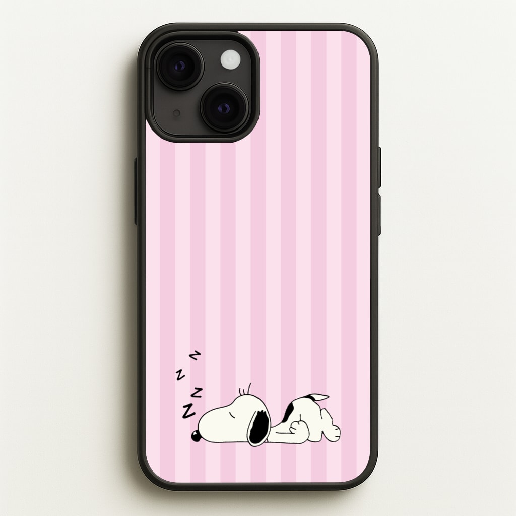 Pastel Stripes Cartoon Beagle - Snoopy Phone Case for iPhone 13 Mini
