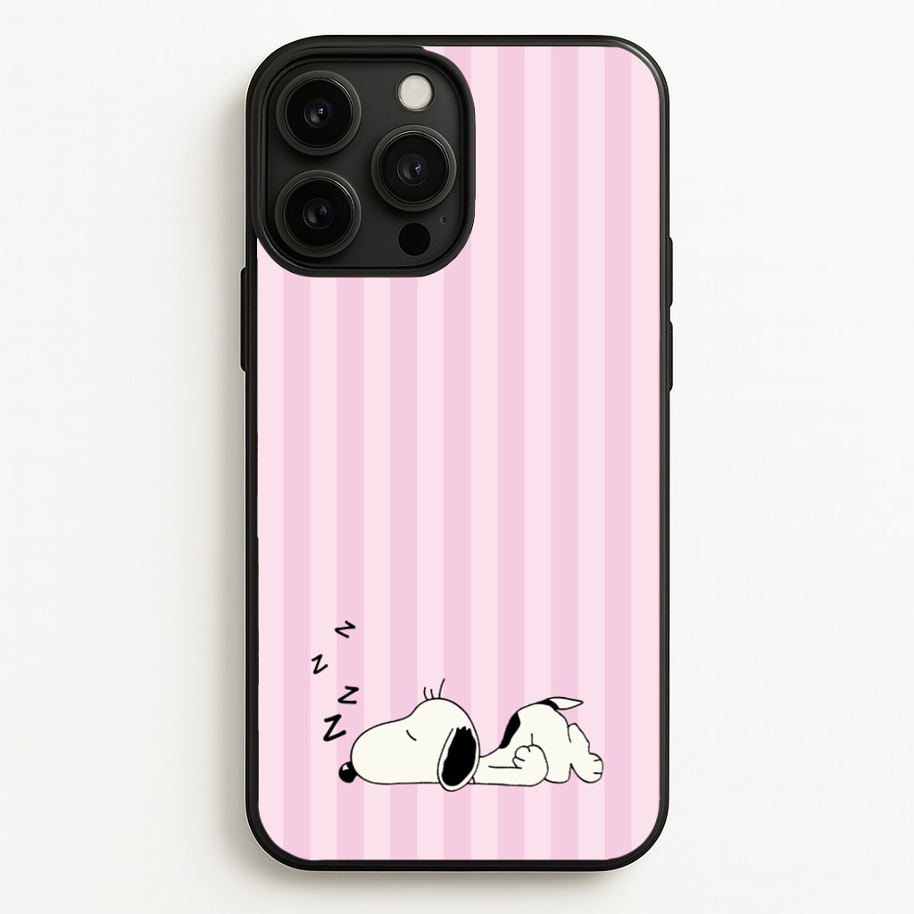 Pastel Stripes Cartoon Beagle - Snoopy Phone Case for iPhone 13 Pro Max