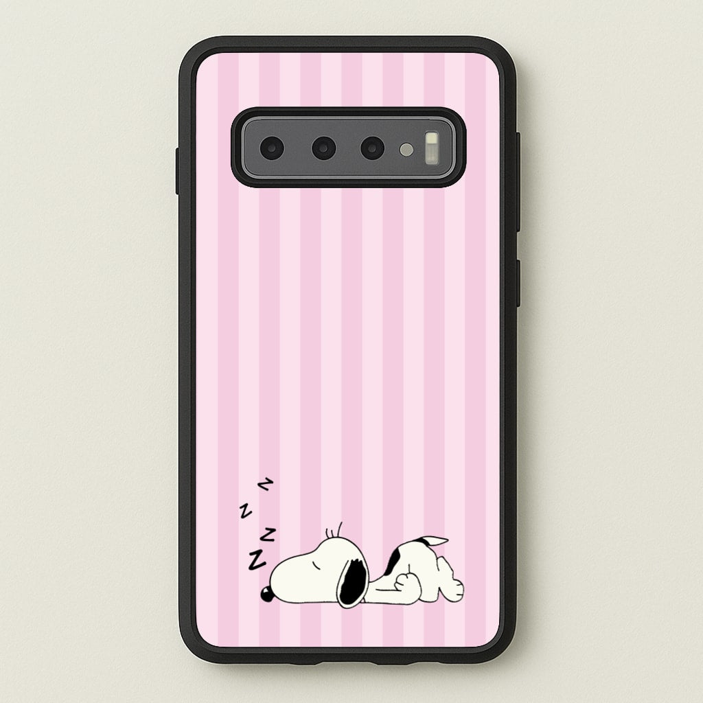 Pastel Stripes Cartoon Beagle - Snoopy Phone Case for Galaxy S10 Plus