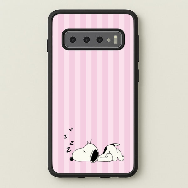 Pastel Stripes Cartoon Beagle - Snoopy Phone Case for Galaxy S10 Plus