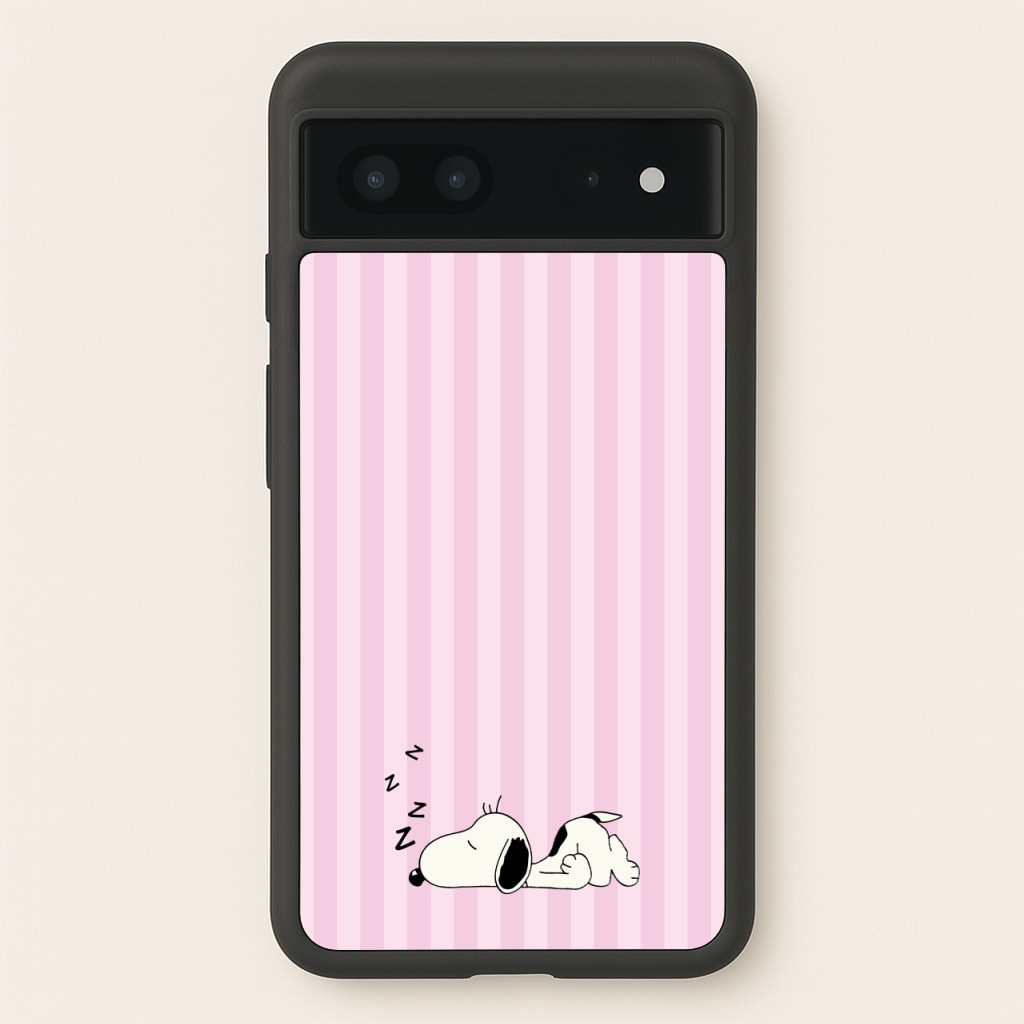 Pastel Stripes Cartoon Beagle - Snoopy Phone Case for Google Pixel 7