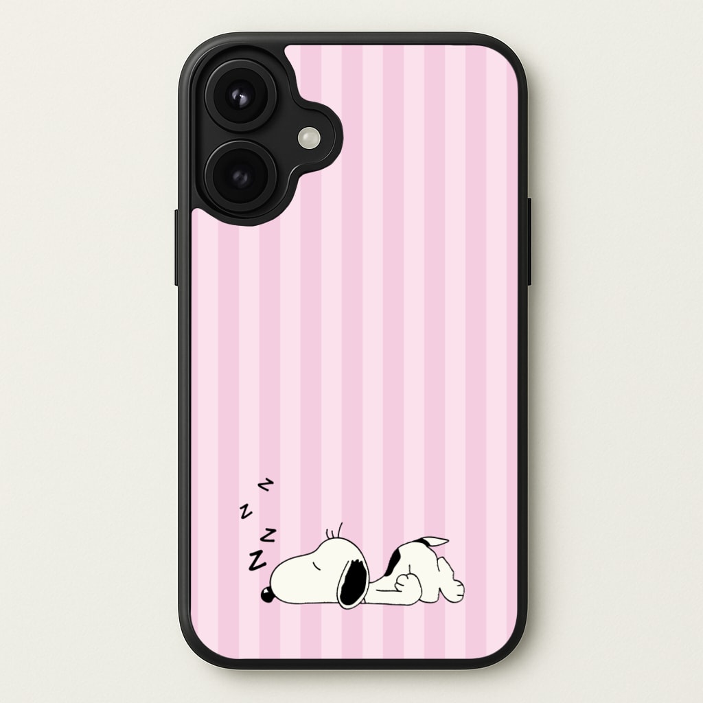 Pastel Stripes Cartoon Beagle Phone Case for iPhone 17