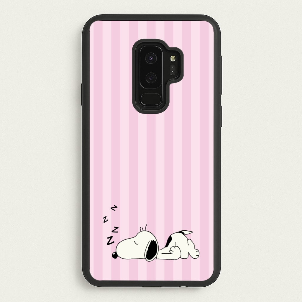 Pastel Stripes Cartoon Beagle - Snoopy Phone Case for Galaxy S9 Plus
