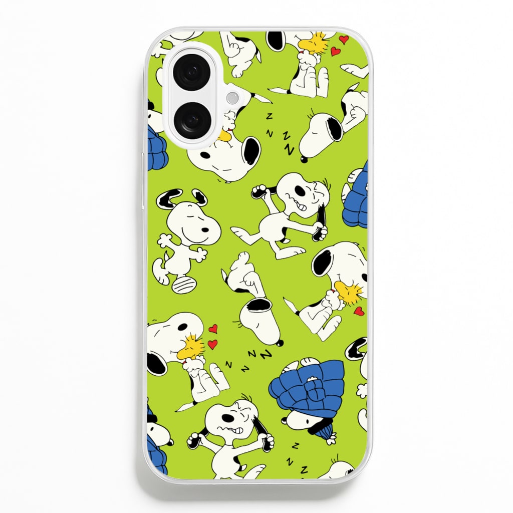 Lime Green Cartoon Beagle Pattern Phone Case