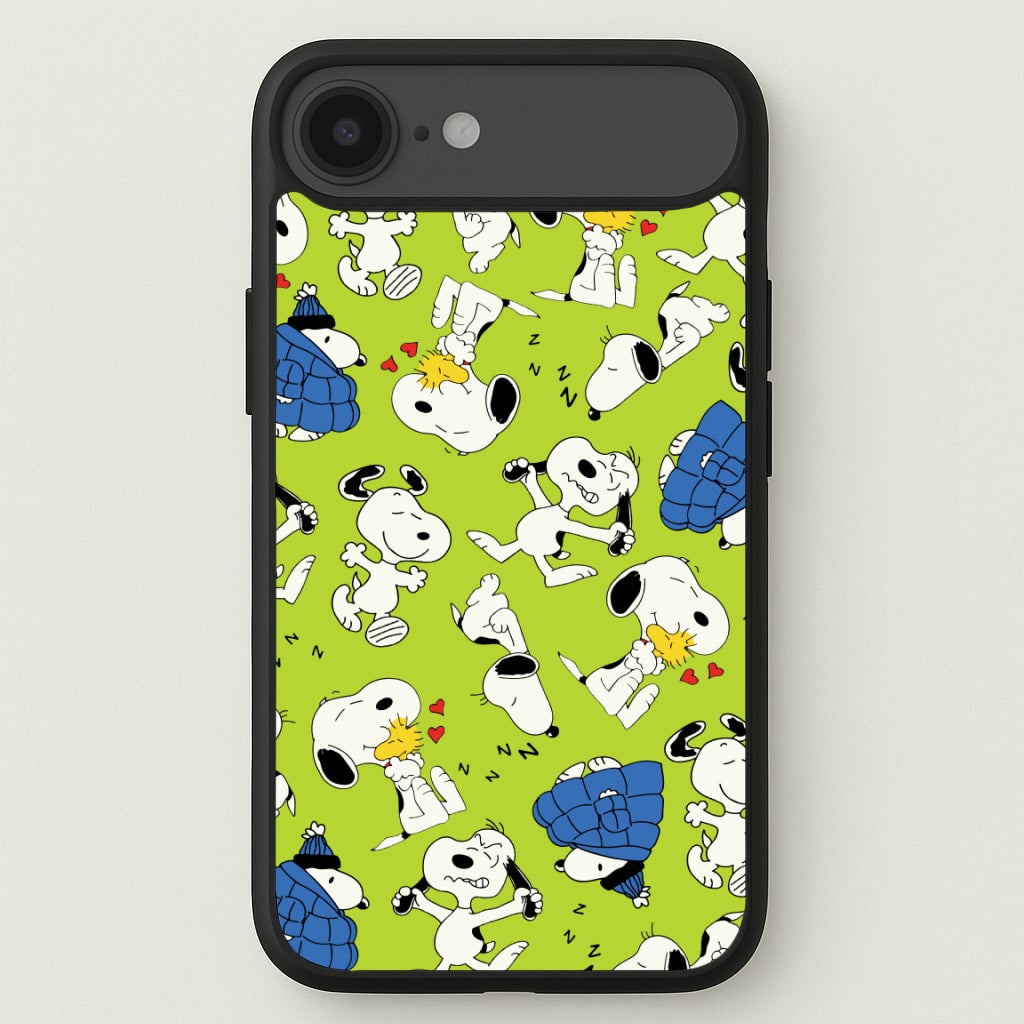 Lime Green Cartoon Beagle Pattern Phone Case for iPhone 17 Air