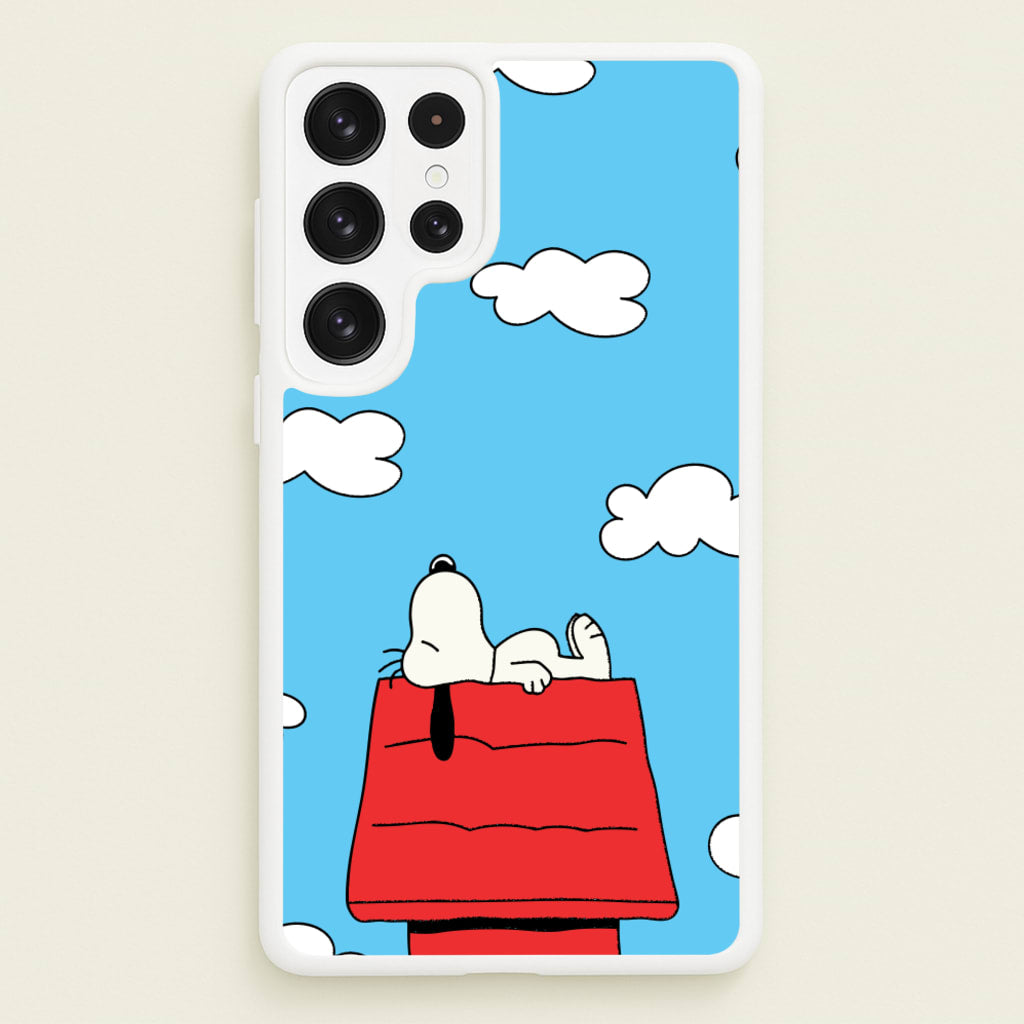 Cartoon Beagle Sleeping - Snoopy Phone Case for Galaxy S22 Ultra