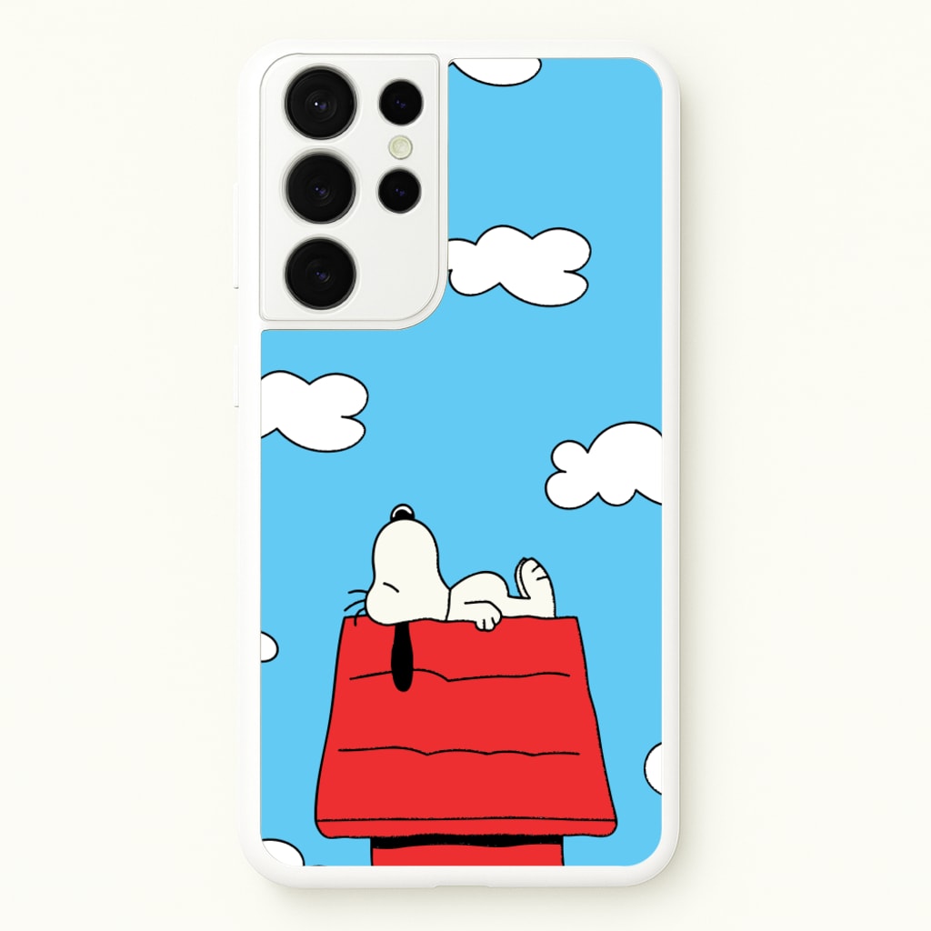 Cartoon Beagle Sleeping - Snoopy Phone Case for Galaxy S21 Ultra