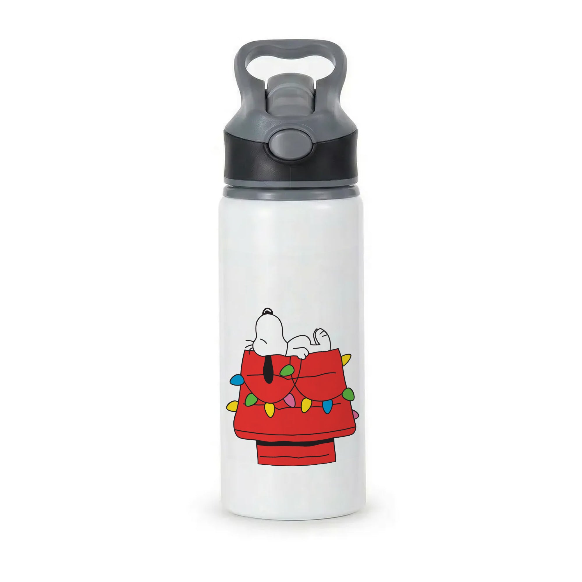 Cartoon Beagle Fairylights Active Water Bottle - Black