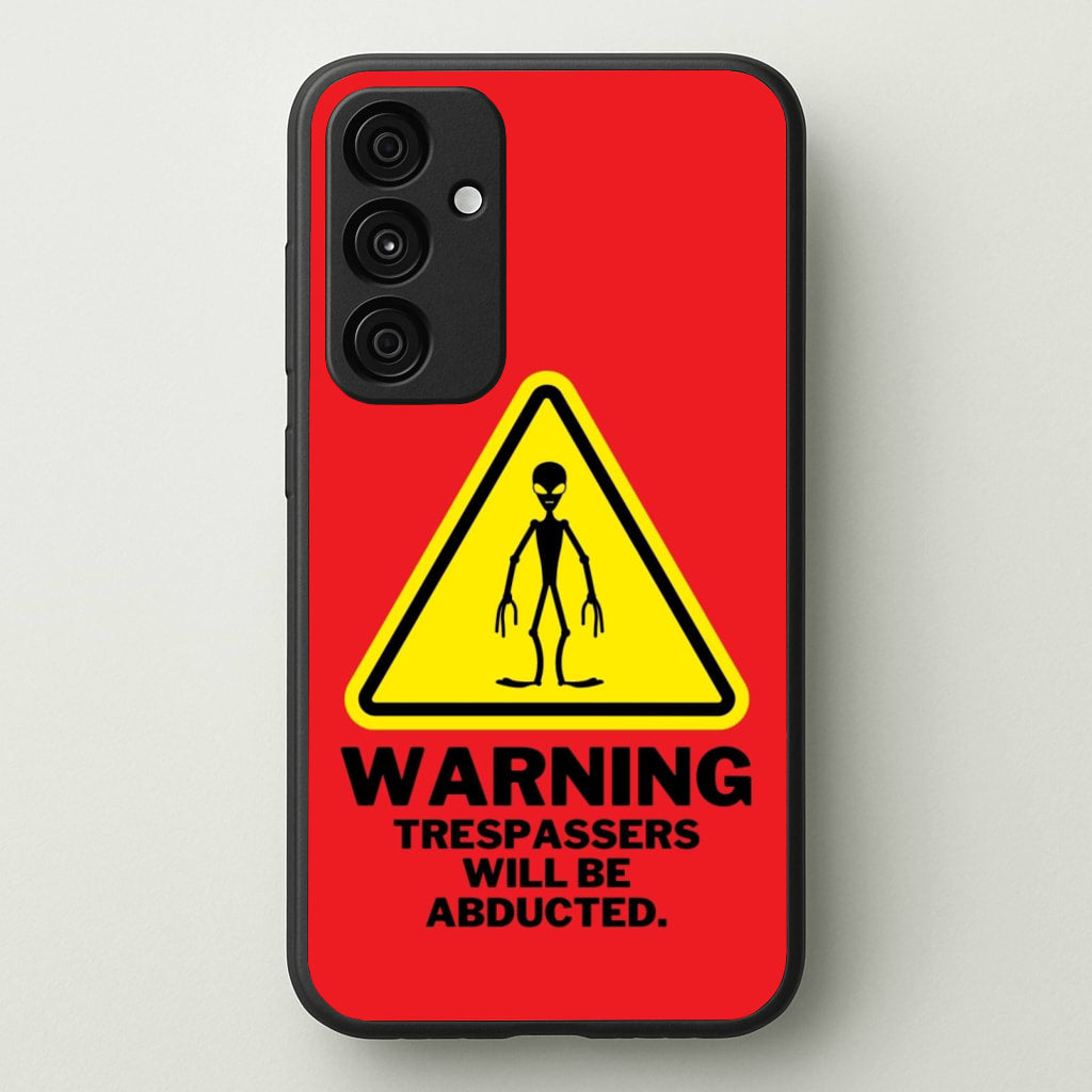 Warning Abduction - Space - Space Phone Case for Galaxy A55
