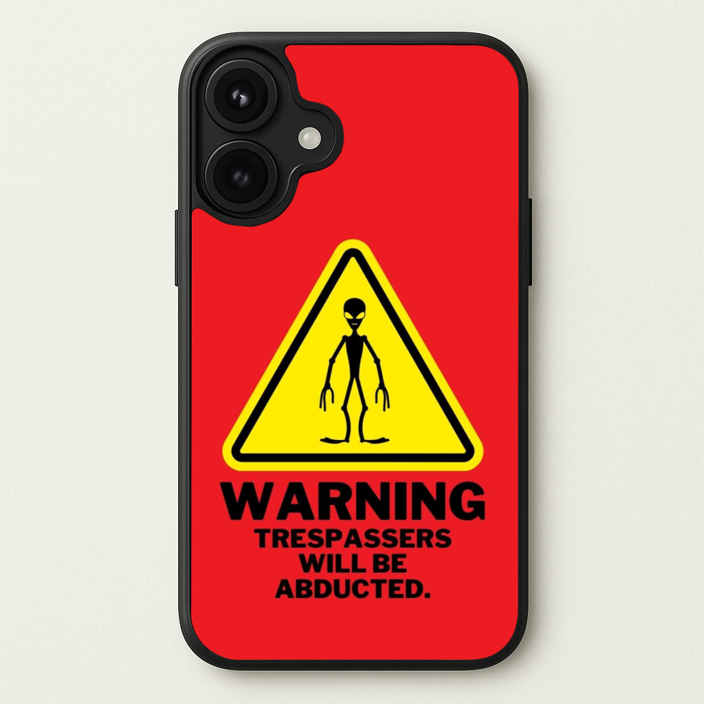 Warning Abduction - Space Phone Case for iPhone 17