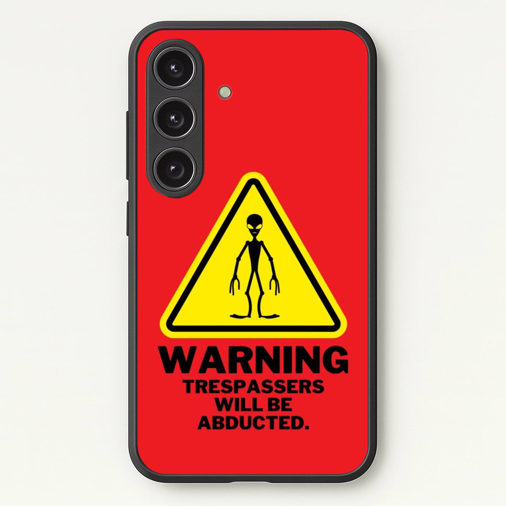 Warning Abduction - Space - Space Phone Case for Galaxy S25