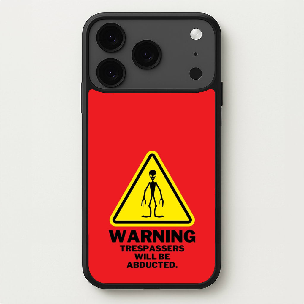 Warning Abduction - Space Phone Case for iPhone 17 Pro