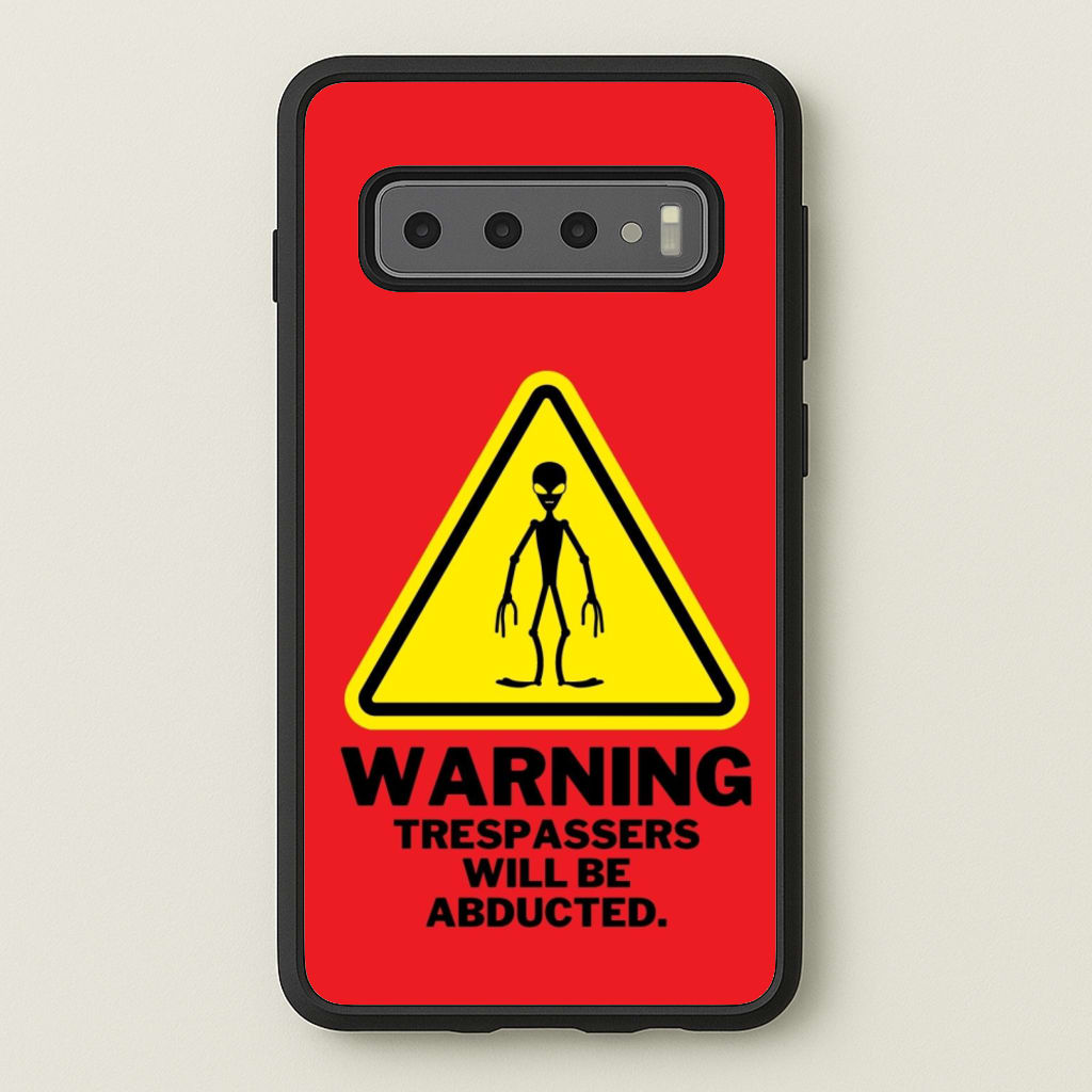 Warning Abduction - Space - Space Phone Case for Galaxy S10
