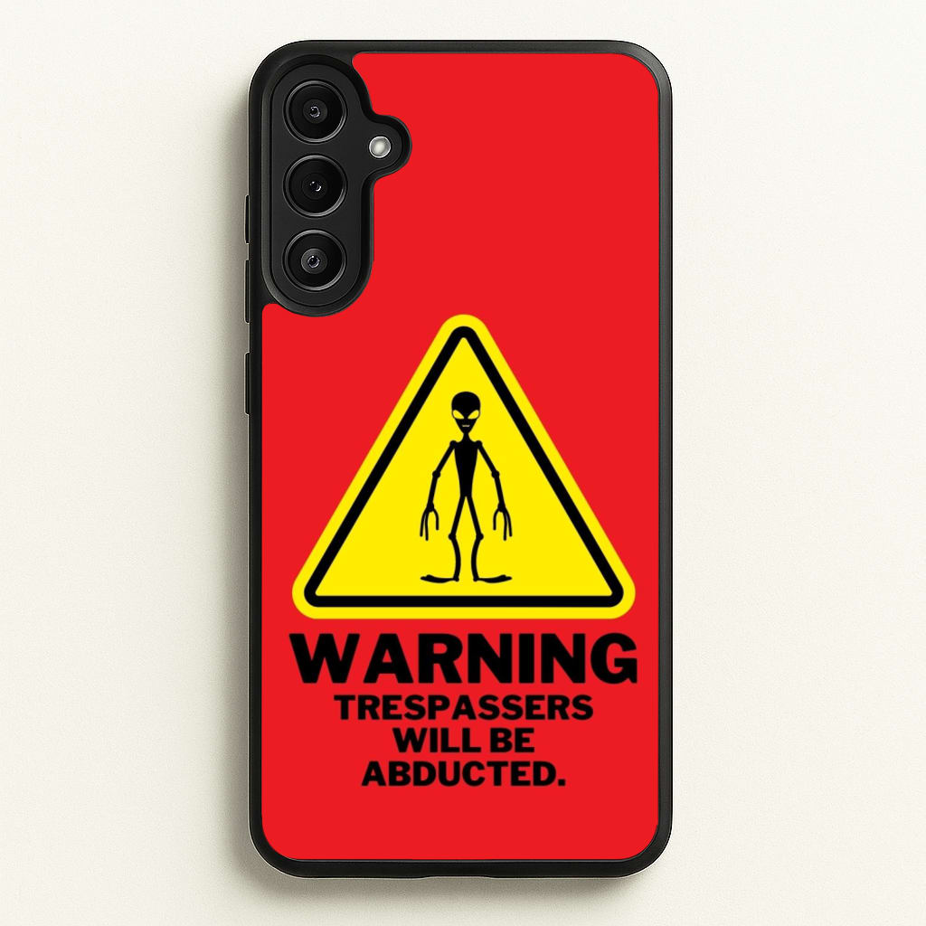 Warning Abduction - Space - Space Phone Case for Galaxy A34
