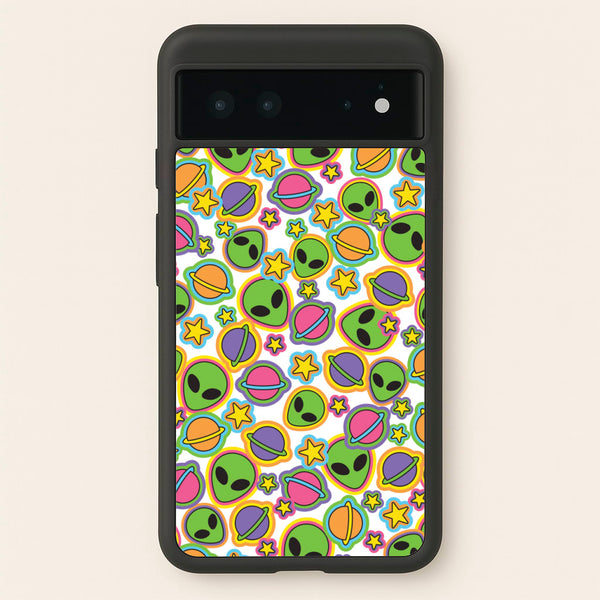 Colourful Aliens And Stars - Space Phone Case for Google Pixel 6
